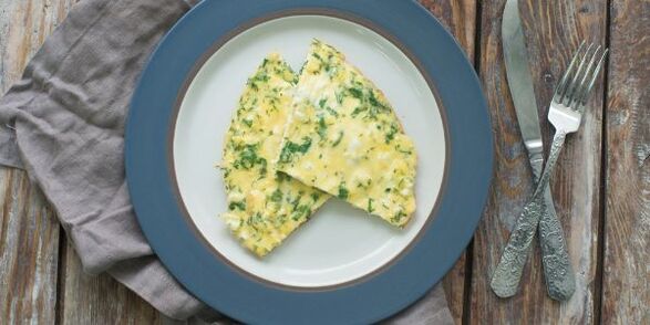 omelete com verduras para a dieta dukan